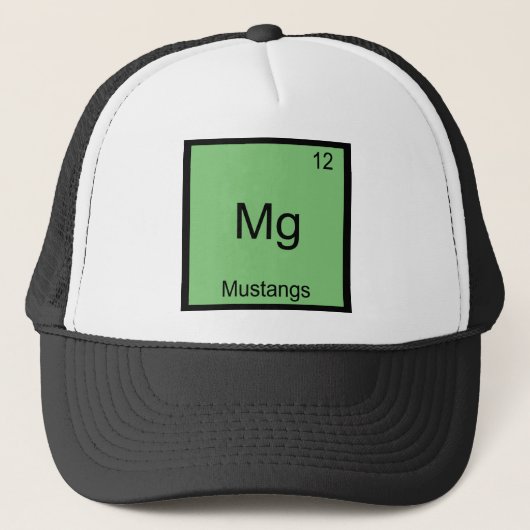 Mg - Mustangs Grappig Element Chemie Symbool T-shi Trucker Pet (Voorkant)