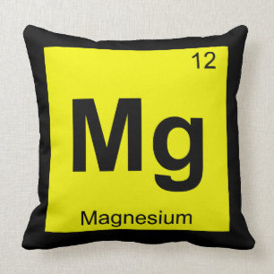 Mg - Periodiek Tafelsymbool voor magnesiumchemie Kussen