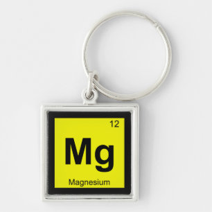 Mg - Periodiek Tafelsymbool voor magnesiumchemie Sleutelhanger