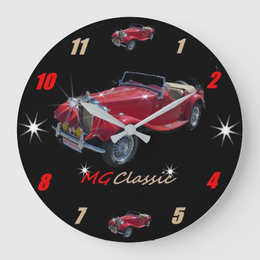MG Roadster Wallclock Grote Klok (Voorkant)