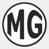 MG RONDE STICKER (Voorkant)