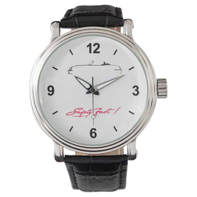 MG RV8 Armbanduhr mit Leder Horloge (Voorkant)