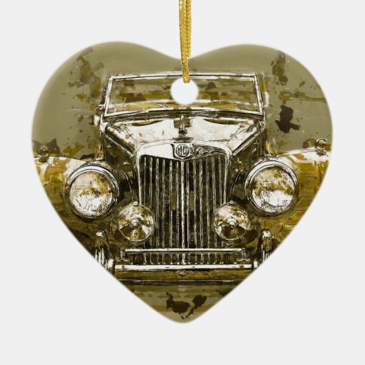  MG-sportauto Keramisch Ornament (Voorkant)