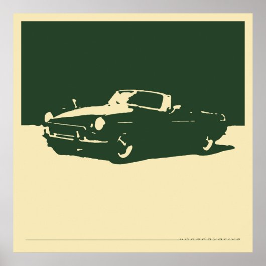 MGB, 1971 - British Racing Green on room Poster (Voorkant)