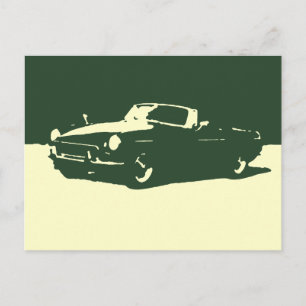 MGB, 1971 - Racing green on light briefkaart