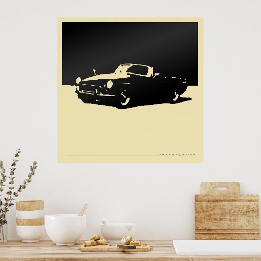 MGB, 1971 - Zwart op lichtcrème Poster (Keuken)