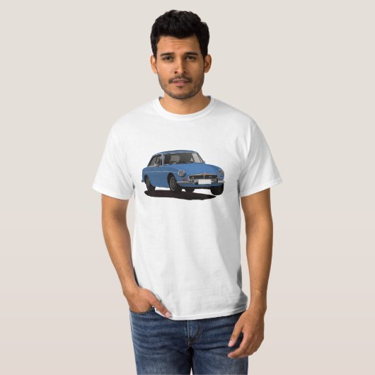 MGB GT V8 - 4 x blauw - selecteer een kleurtoon! T-shirt (Voorkant volledig)