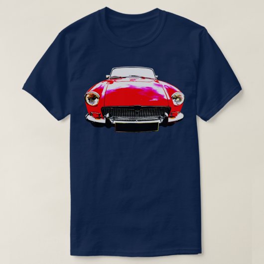 MGB jaren '70 klassiek hoog contrast rood T-shirt (Design voorkant)