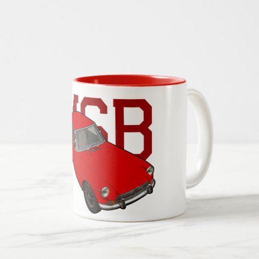 MGB rood Tweekleurige Koffiemok (Voorkant rechts)