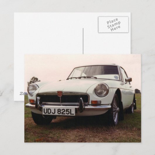 MGBGT-sportauto Briefkaart (Voorkant / Achterkant)