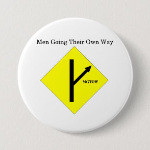 MGTOW Logo Button-Grootte-Witte Achtergrond Ronde Button 7,6 Cm