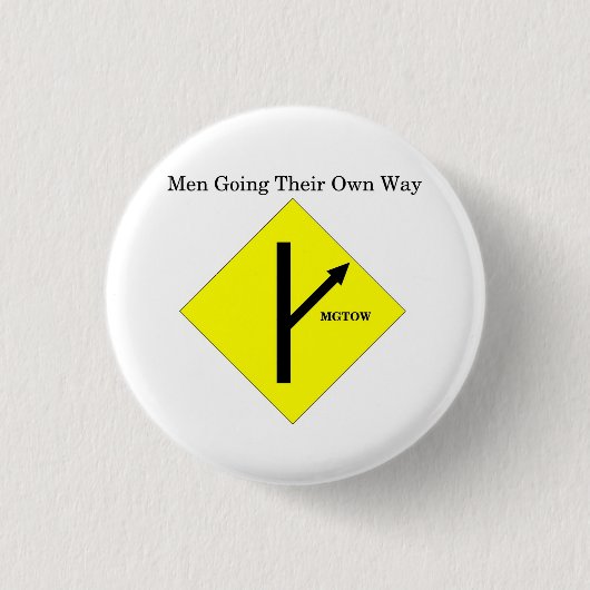 MGTOW Logo Button-Kleine-Witte Achtergrond Ronde Button 3,2 Cm (Voorkant)