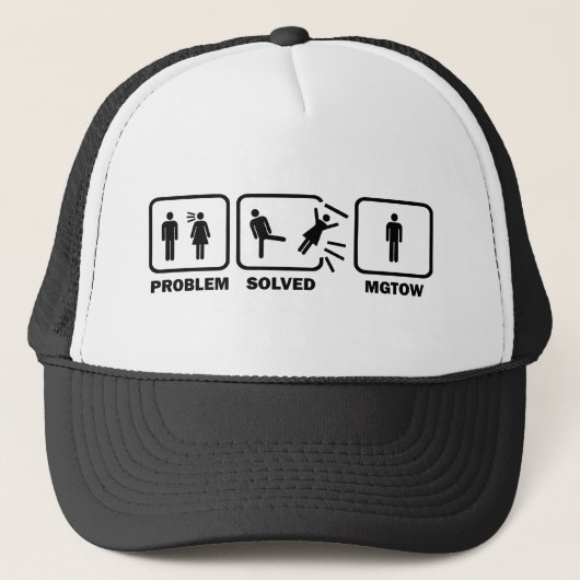 MGTOW Probleem opgelost Shirt Trucker Pet (Voorkant)