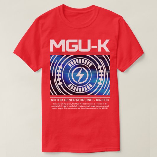 MGUK F1 Machtseenheid Wit Tekstontwerp T-shirt (Design voorkant)