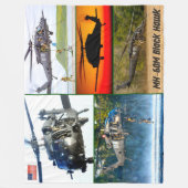 MH-60 M ZWARTE HAWK FLEECE DEKEN (Voorkant)