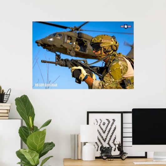 MH-60 M ZWARTE HAWK POSTER (Thuiskantoor)