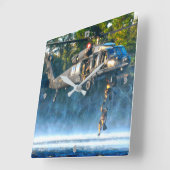 MH-60 M ZWARTE HAWK VIERKANTE KLOK (Hoek)