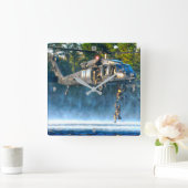 MH-60 M ZWARTE HAWK VIERKANTE KLOK (Huis)