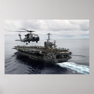 MH-60R Zee Hawk vertrekt de Stennis van USS John C Poster