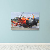 MH-65 Dolphin-helikopter neergestort op Arcata Air Canvas Afdruk (Insitu (Houten vloer))