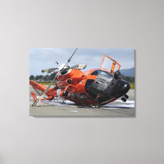 MH-65 Dolphin-helikopter neergestort op Arcata Air Canvas Afdruk (Voorkant)