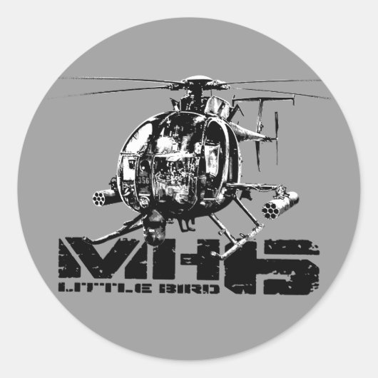 MH-6 Little Bird Classic Ronde Sticker (Voorkant)