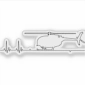 MH-6 Little Bird Helicopter Heartbeat Pulse Sticker (Voorkant)