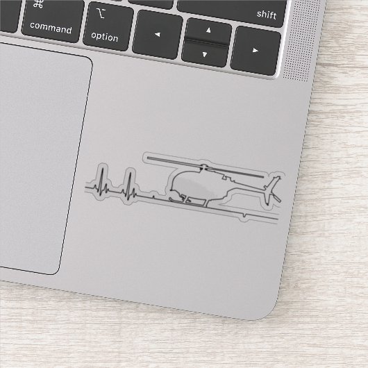 MH-6 Little Bird Helicopter Heartbeat Pulse Sticker (Detail)