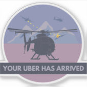 MH-6 Little Bird Helicopter Sticker (Voorkant)