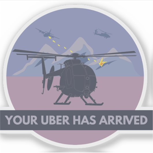 MH-6 Little Bird Helicopter Sticker (Voorkant)