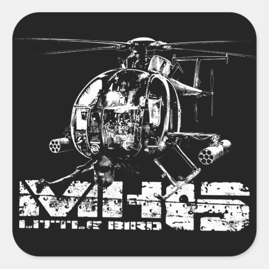 MH-6 Little Bird Square Stickers (Voorkant)