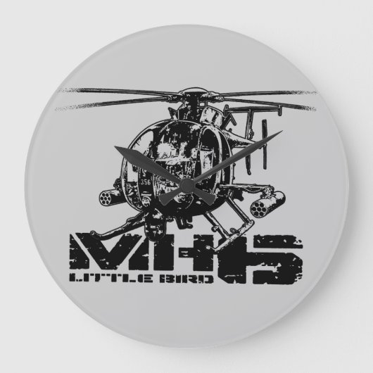 MH-6 Little Bird Wall Clock Grote Klok (Voorkant)