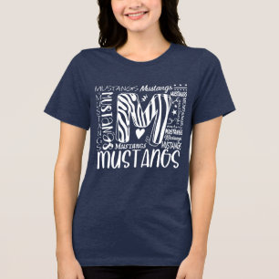 MHE Mustangs veel lettertypen Tri-Blend Shirt