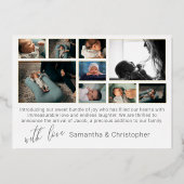 MHello World Photo Collage Gold Baby Aankondiging (Achterkant)