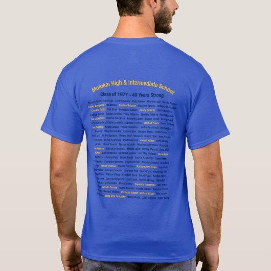 MHIS-klasse van 77-40e T-shirt van het reünie-Man (Achterkant)