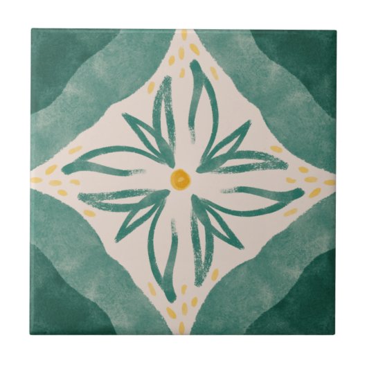 MHN Green en Yellow Tegel Collectie Tegeltje (Voorkant)