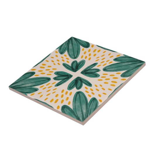 MHN Green en Yellow Tegel Collectie Tegeltje (Zijkant)