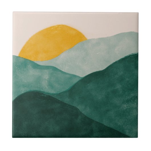 MHN Green en Yellow Tegel Collectie Tegeltje (Voorkant)