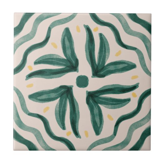 MHN Green en Yellow Tegel Collectie Tegeltje (Voorkant)