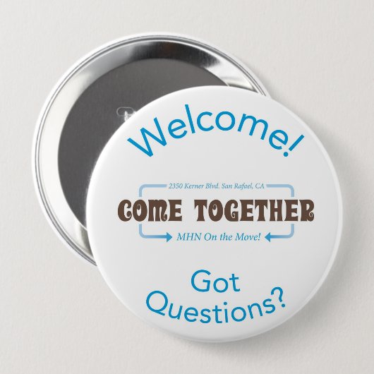 MHN WelkomstButton Ronde Button 4,0 Cm (Voorkant /achterkant)