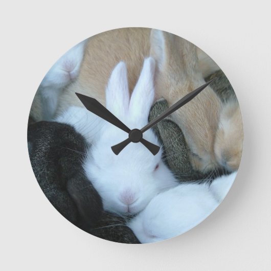 MHRR Babbunny rabbit bunnies clock Ronde Klok (Voorkant)