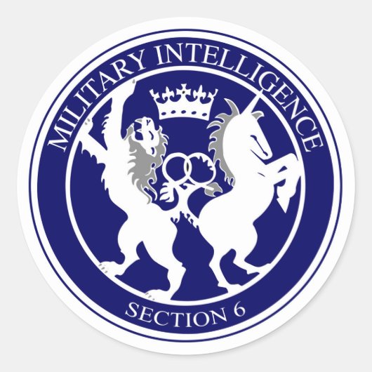 MI6 Logo Button Ronde Sticker (Voorkant)