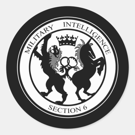 MI6-Logo Ronde Sticker (Voorkant)