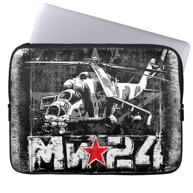 Mi-24 Grote Sovjethelikopter Laptop Sleeve (Voorkant)