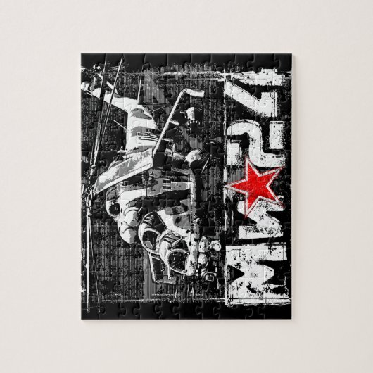 Mi-24 Grote Sovjethelikopter Legpuzzel (Verticaal)