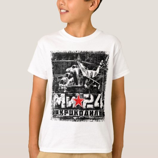 Mi-24 Grote Sovjethelikopter T-shirt (Voorkant)