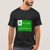 Mi amas Esperanton Esperanto vlag t-shirt (Voorkant)
