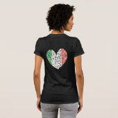 Mi Amo Italia - Hart onder Italiaanse vlag T-shirt (Achterkant volledig)