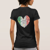 Mi Amo Italia - Hart onder Italiaanse vlag T-shirt (Achterkant)