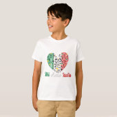 Mi Amo Italia - Hart onder Italiaanse vlag T-shirt (Voorkant volledig)